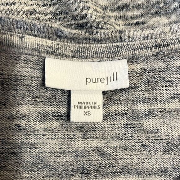 Pure Jill womens tunic Size XS blue white mix‎ tunic pockets V-neck 100% cotton - Picture 7 of 8